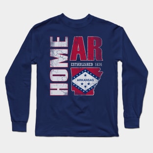 Home Arkansas State Flag Vintage Style Long Sleeve T-Shirt